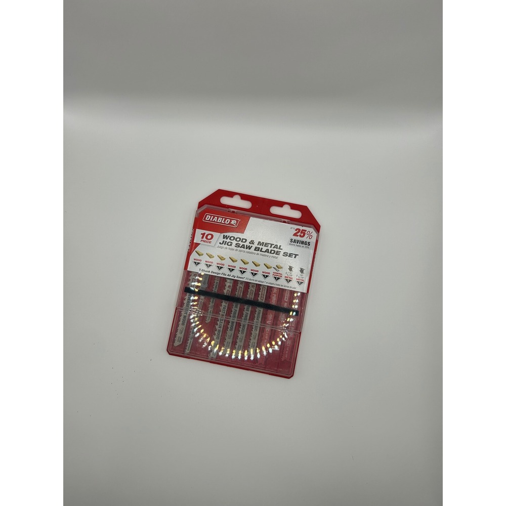 Diablo 10 Piece Wood and Metal Jig‎ Saw Blade Set T-Shank DJT10S